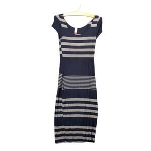 NOBO No Boundaries Short Sleeve Dress Size Small 3-5 Blue Gray Striped